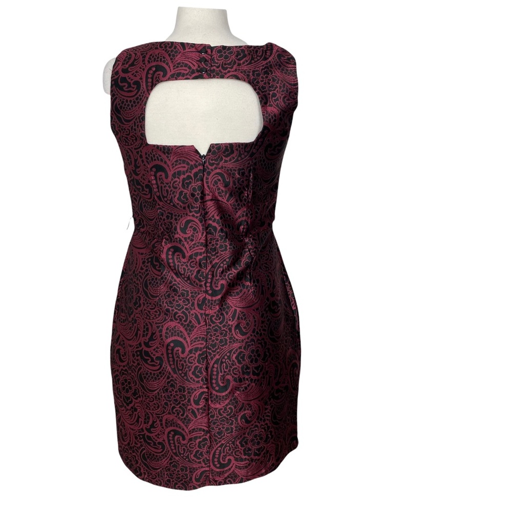 SUZY SHIER Sleeveless Dress Burgundy Size Medium - Picture 3 of 7